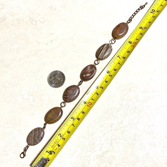 2/$20, Earthy Jasper Boho Bracelet, Large Genuine Gemstone + Copper Links - Picture 11 of 11